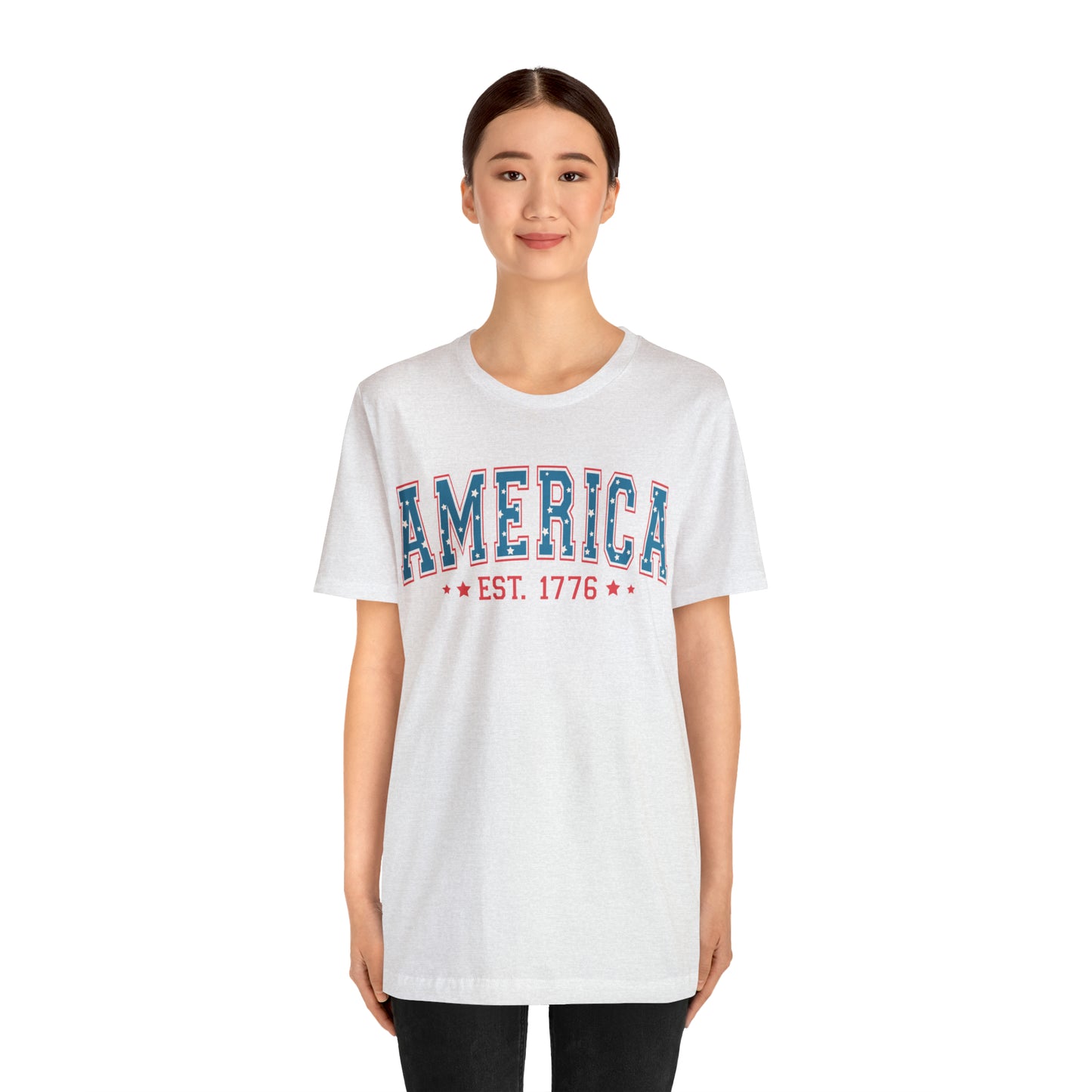 America 4th of July T-Shirt for Unisex Jersey Short Sleeve Graphic Tee