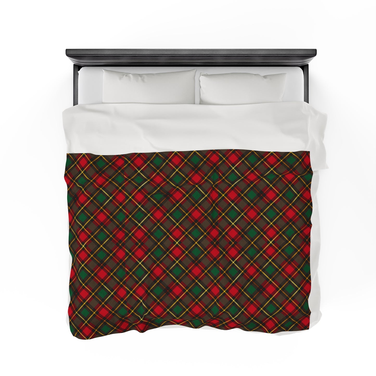 Christmas Plaid Blanket Velveteen Plush Blanket Cozy Warm Throw Blanket Couch