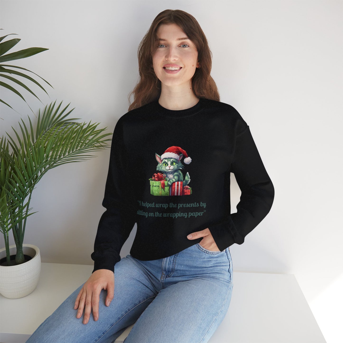 Funny Christmas Cat Sweatshirt - Christmas Crewneck- Holiday Sweatshirt