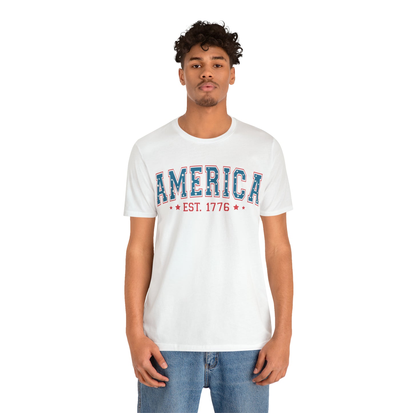 America 4th of July T-Shirt for Unisex Jersey Short Sleeve Graphic Tee