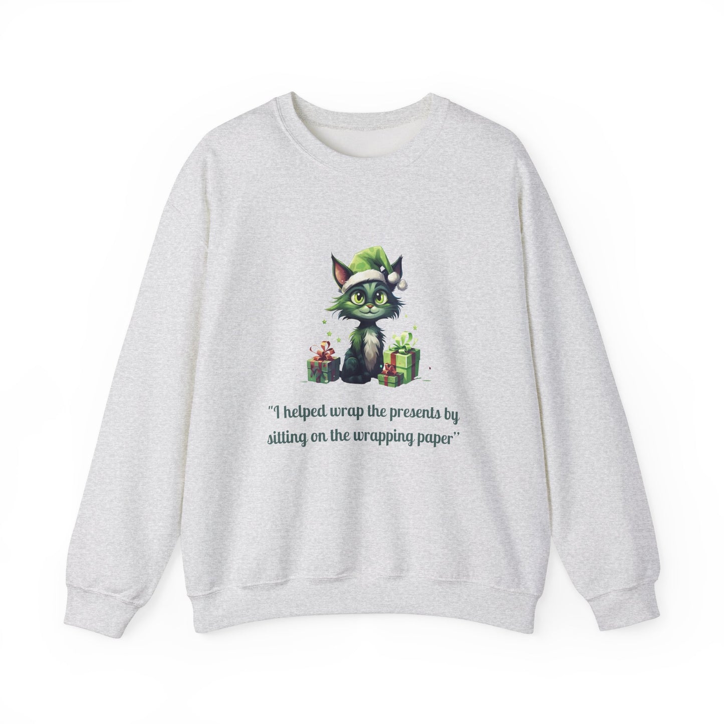 Christmas Cat Sweatshirt-Christmas Crewneck-Funny Cute Cat Sweater