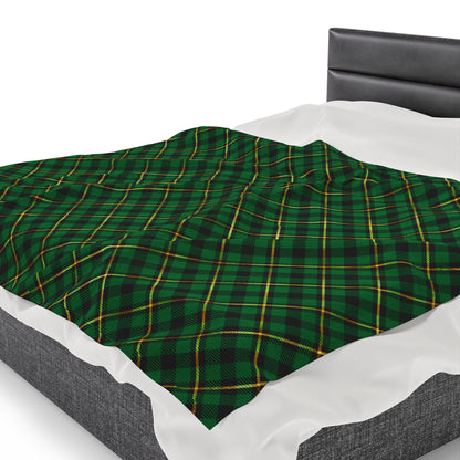 Plush Blanket Green Plaid Velveteen Throw Blanket Couch