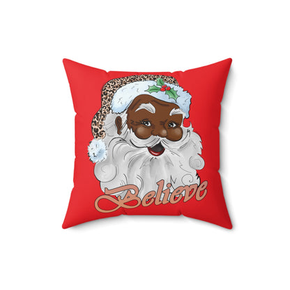 Black Santa Pillow, Santa Throw Pillow Cover, Cute African American Christmas Pillow