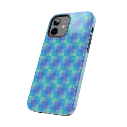 Blue Abstract Tough Phone Case, Cute Cool Trendy Biodegradable Phone Case