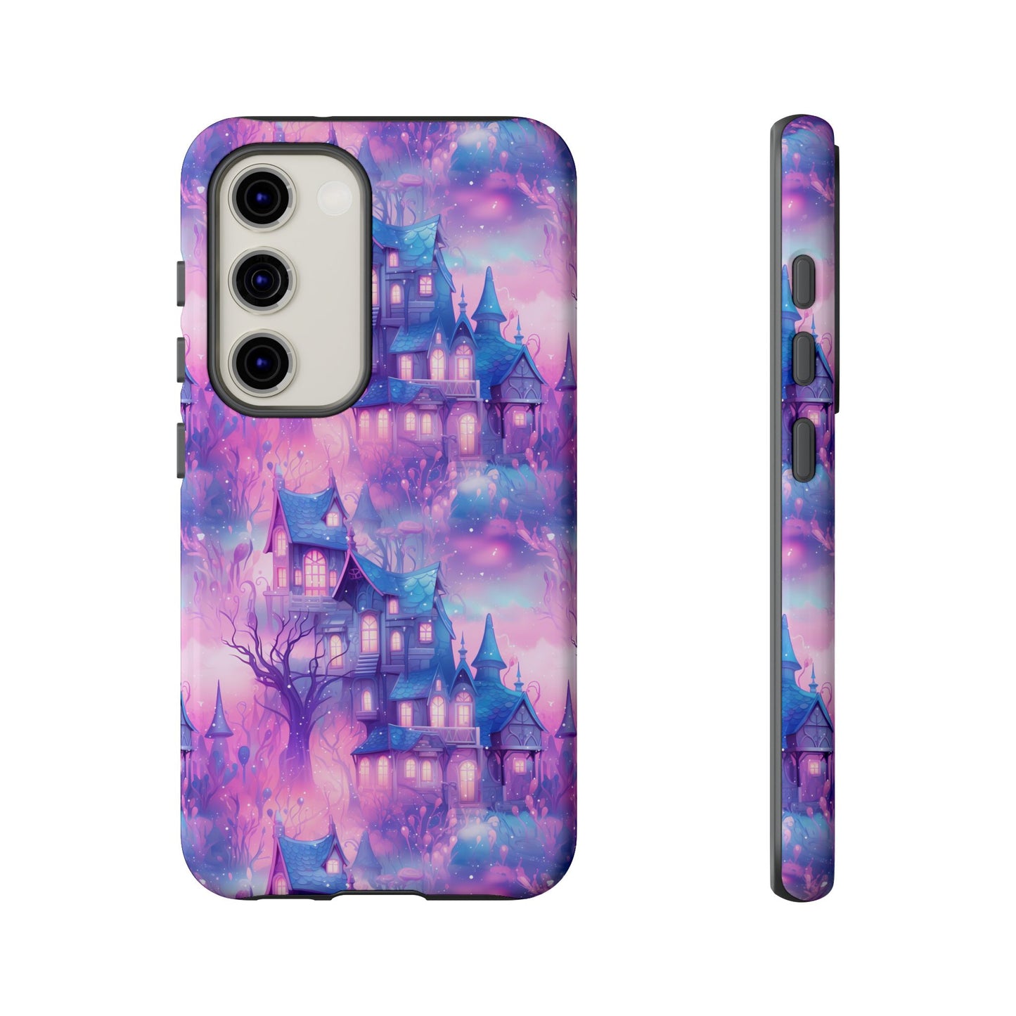 Pastel Goth Enchanted Castle Phone Case, Cute Purple Castle Cell Phone Case, Whimsical