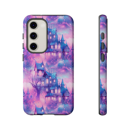 Pastel Goth Enchanted Castle Phone Case, Cute Purple Castle Cell Phone Case, Whimsical