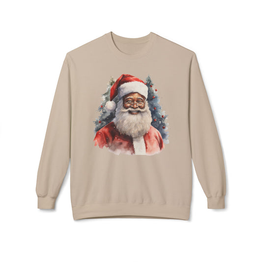 Black Santa Christmas Sweatshirt Santa Christmas Sweater Festive Sweatshirt