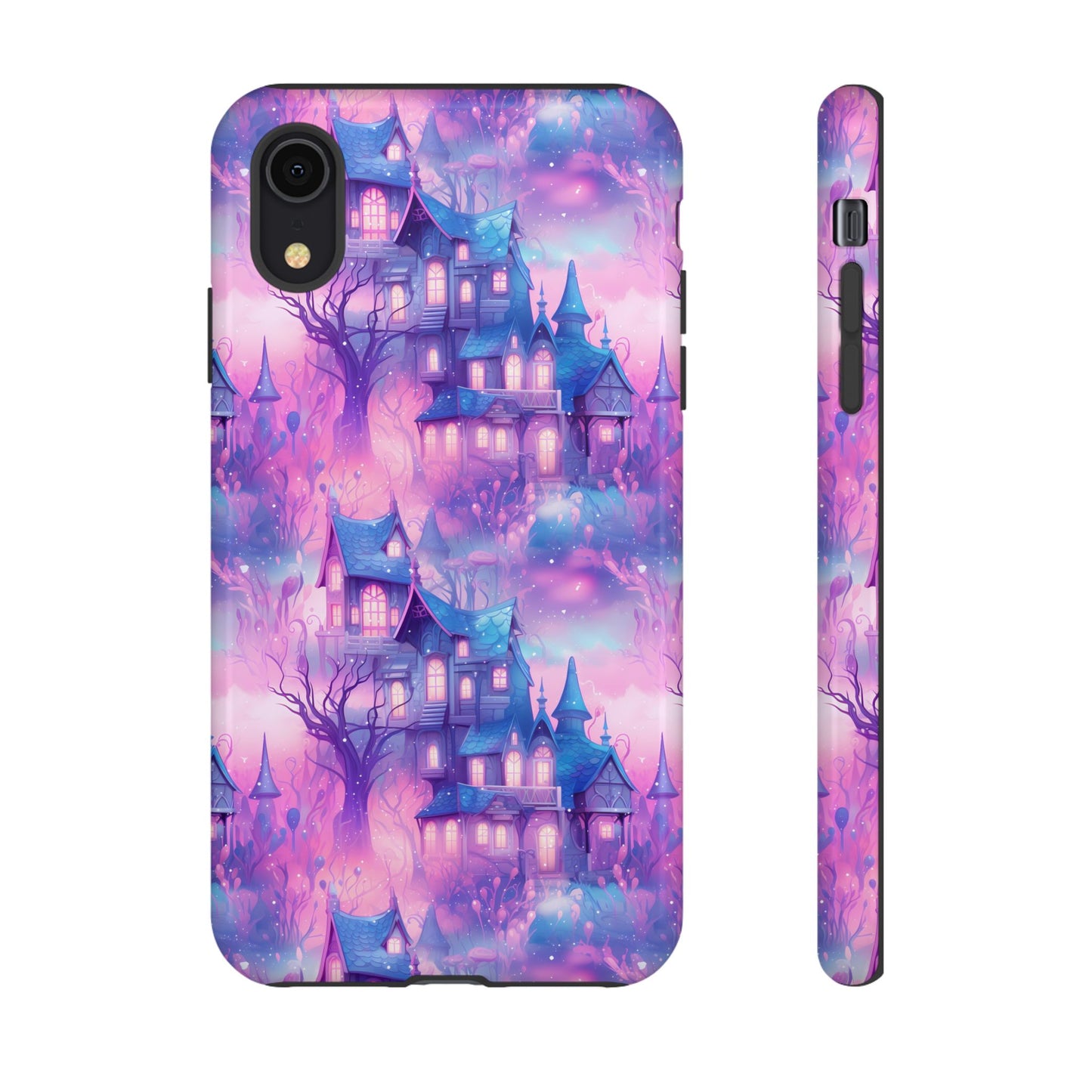 Pastel Goth Enchanted Castle Phone Case, Cute Purple Castle Cell Phone Case, Whimsical