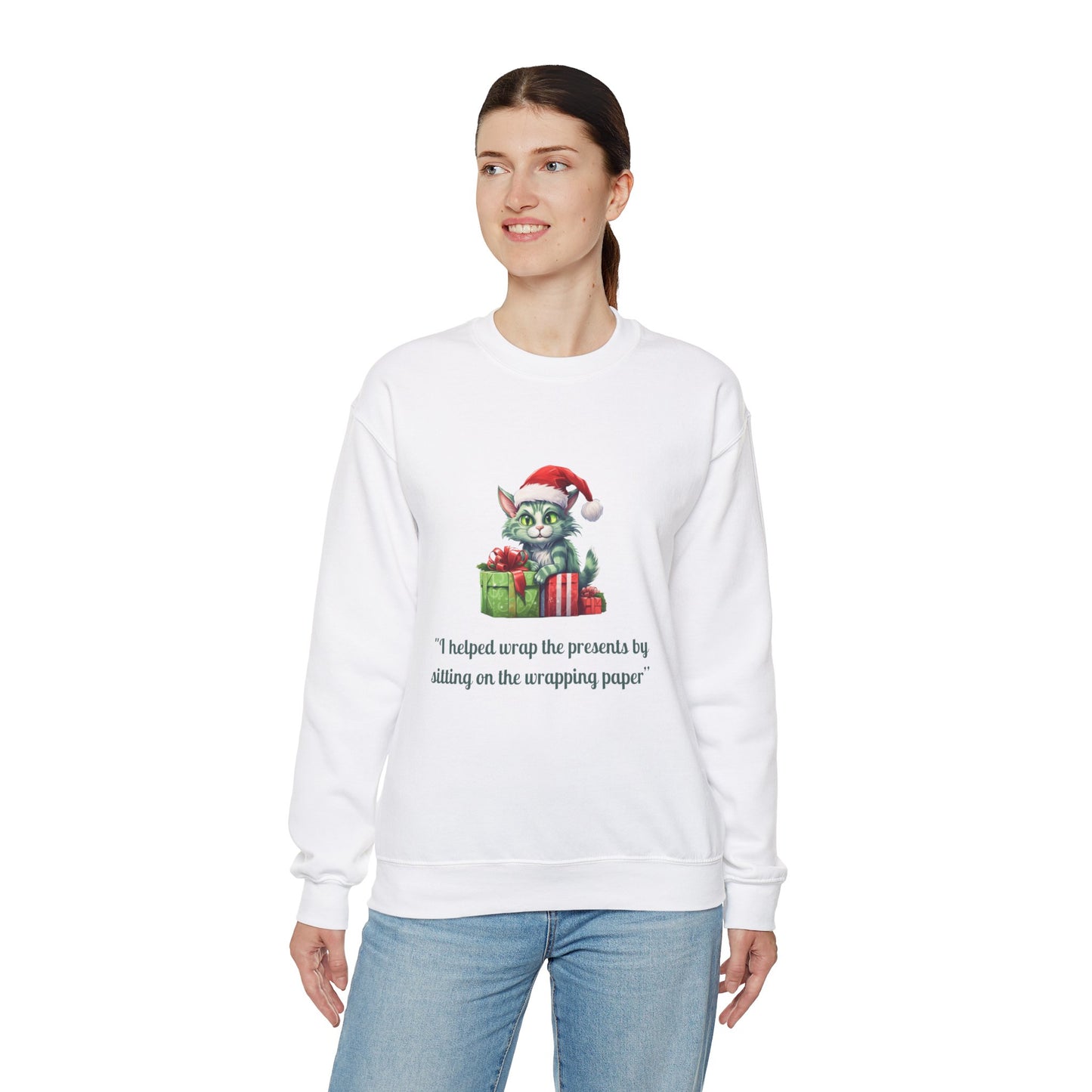 Funny Christmas Cat Sweatshirt - Christmas Crewneck- Holiday Sweatshirt