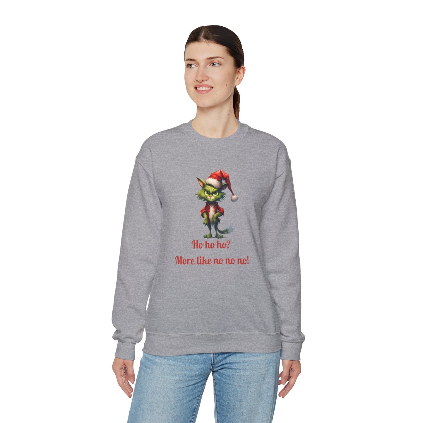 Funny Christmas Cat Crewneck Sweatshirt Cat Sweater Holiday Sweatshirt