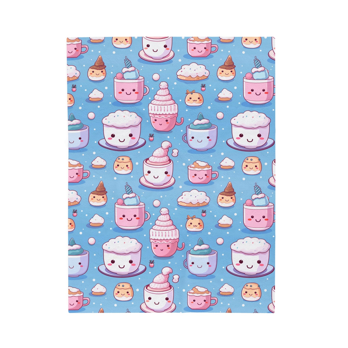 Kawaii Velveteen Blanket, Cute Throw Blanket for Kids Room