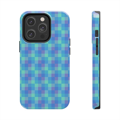 Blue Abstract Tough Phone Case, Cute Cool Trendy Biodegradable Phone Case