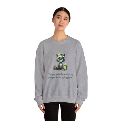 Christmas Cat Sweatshirt-Christmas Crewneck-Funny Cute Cat Sweater