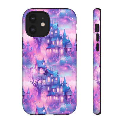 Pastel Goth Enchanted Castle Phone Case, Cute Purple Castle Cell Phone Case, Whimsical