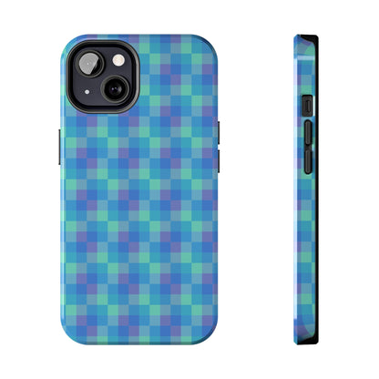 Blue Abstract Tough Phone Case, Cute Cool Trendy Biodegradable Phone Case