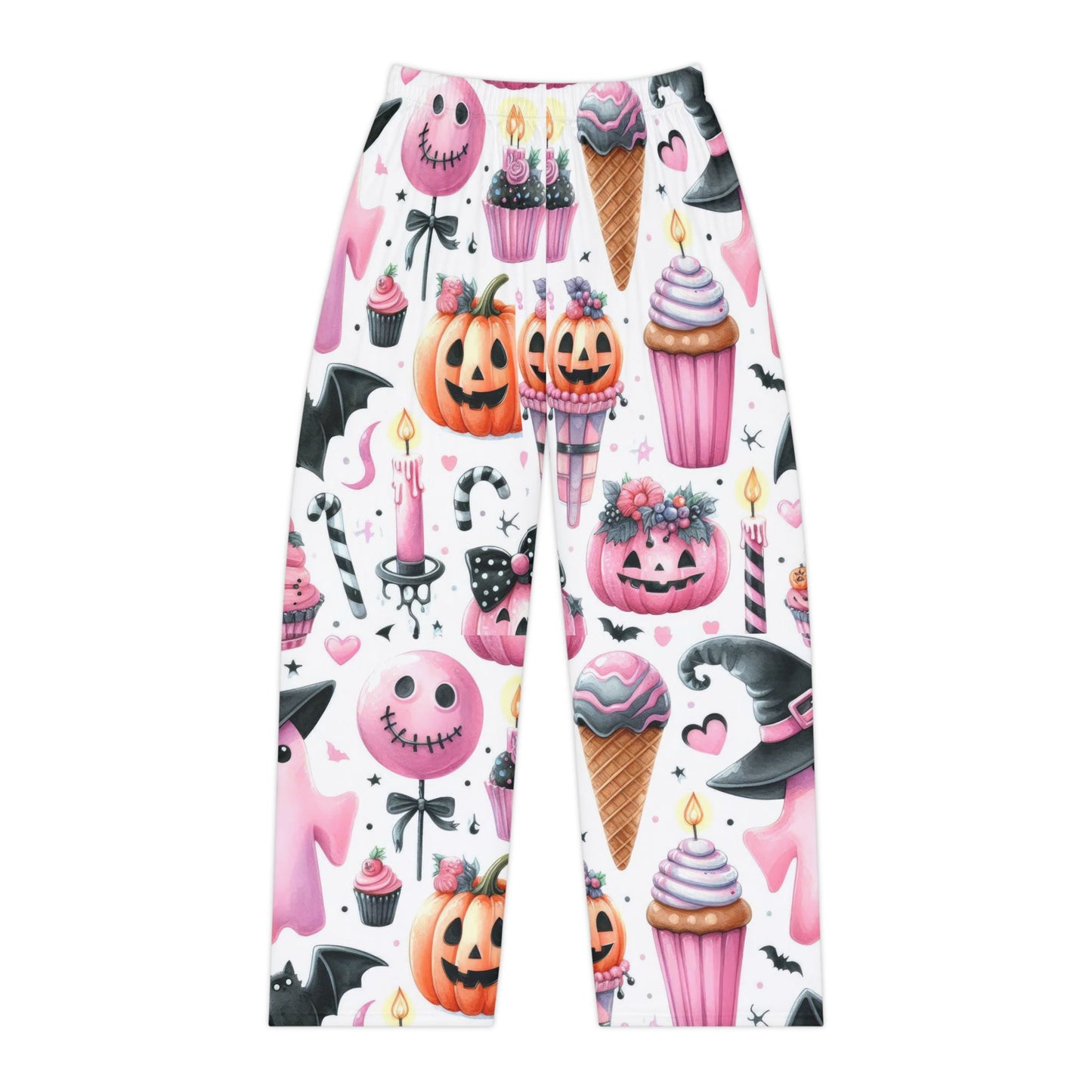 Pink Halloween Characters Pajama Pants - Women's Sleepwear Loungewear