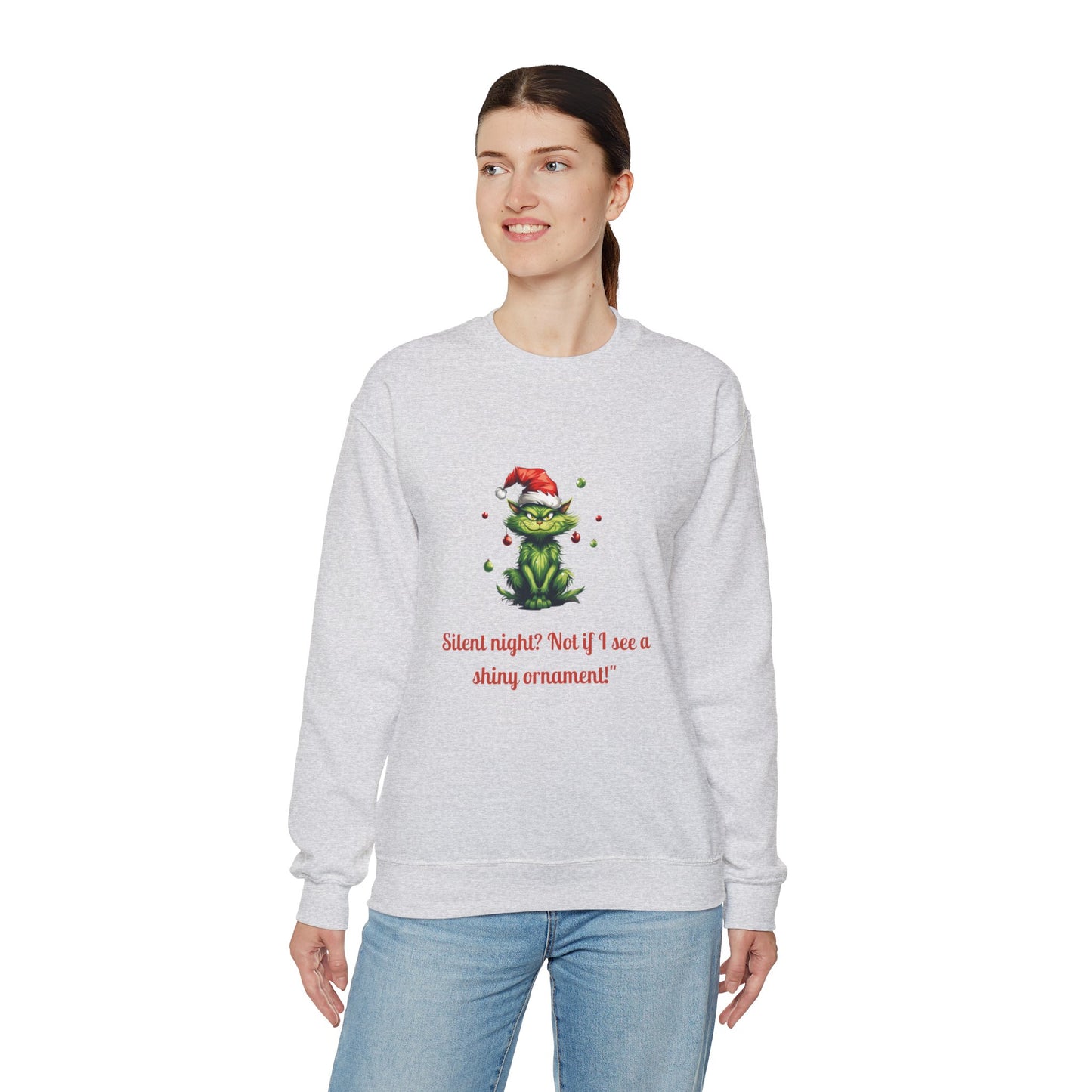 Christmas Cat Sweatshirt-Christmas Crewneck-Funny Cute Cat Sweater