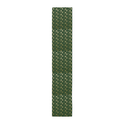 Christmas Table Runner, Green Elegant Table Decoration, Holiday Table Decor