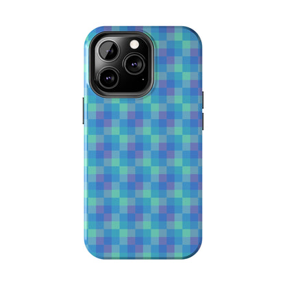 Blue Abstract Tough Phone Case, Cute Cool Trendy Biodegradable Phone Case