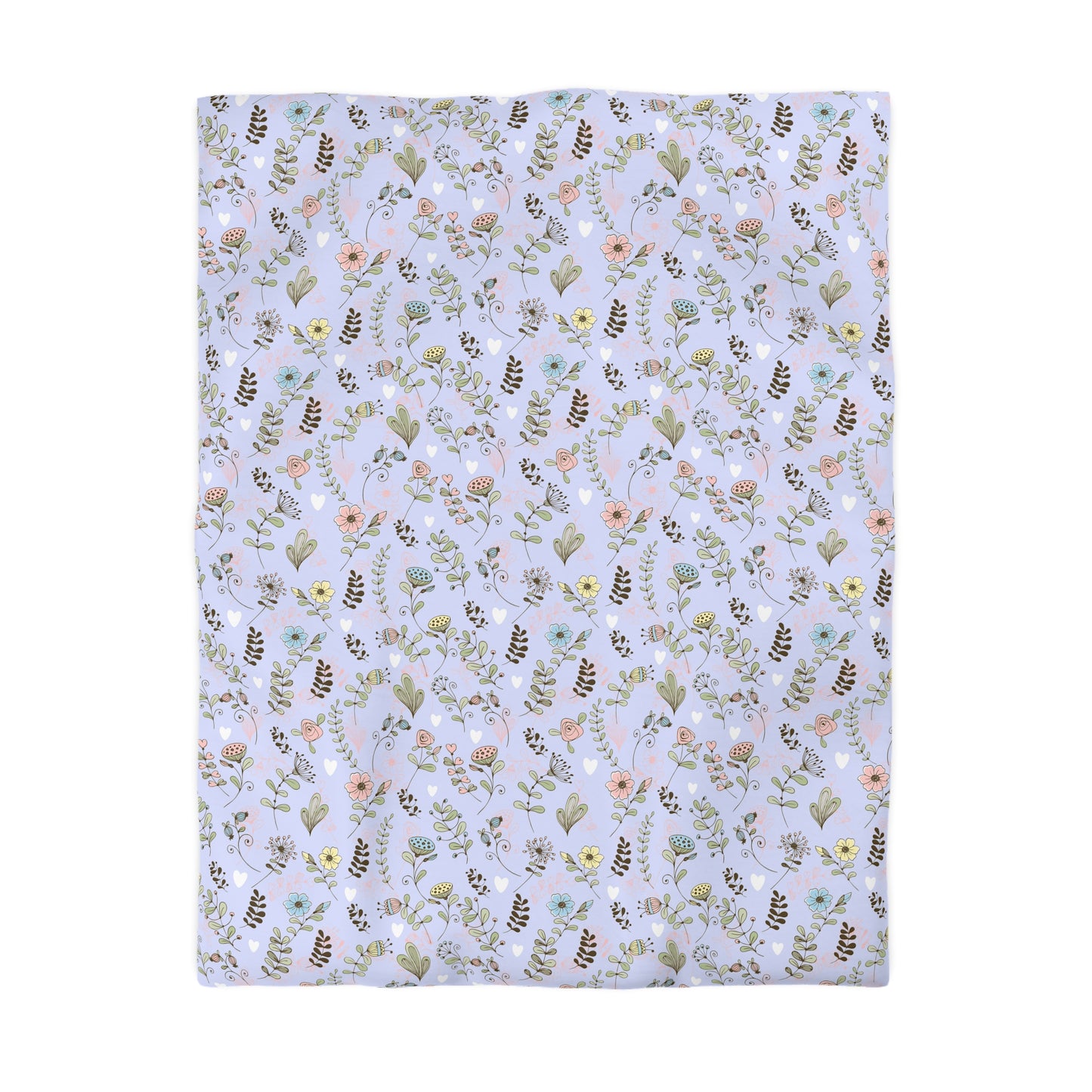 Floral Duvet Cover, Soft Pastel Bedding, Twin Queen King Sizes