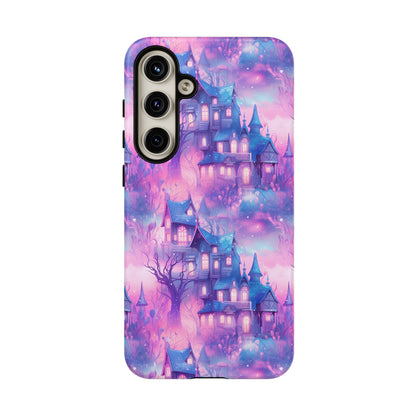 Pastel Goth Enchanted Castle Phone Case, Cute Purple Castle Cell Phone Case, Whimsical