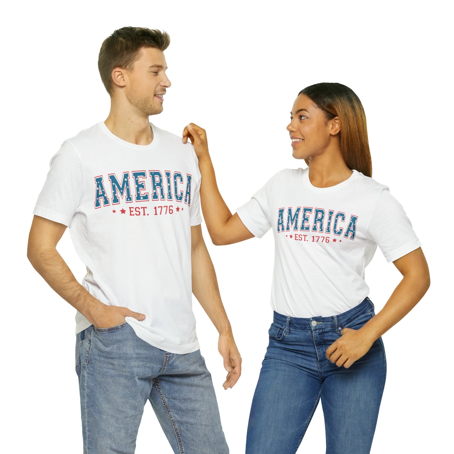 America 4th of July T-Shirt for Unisex Jersey Short Sleeve Graphic Tee