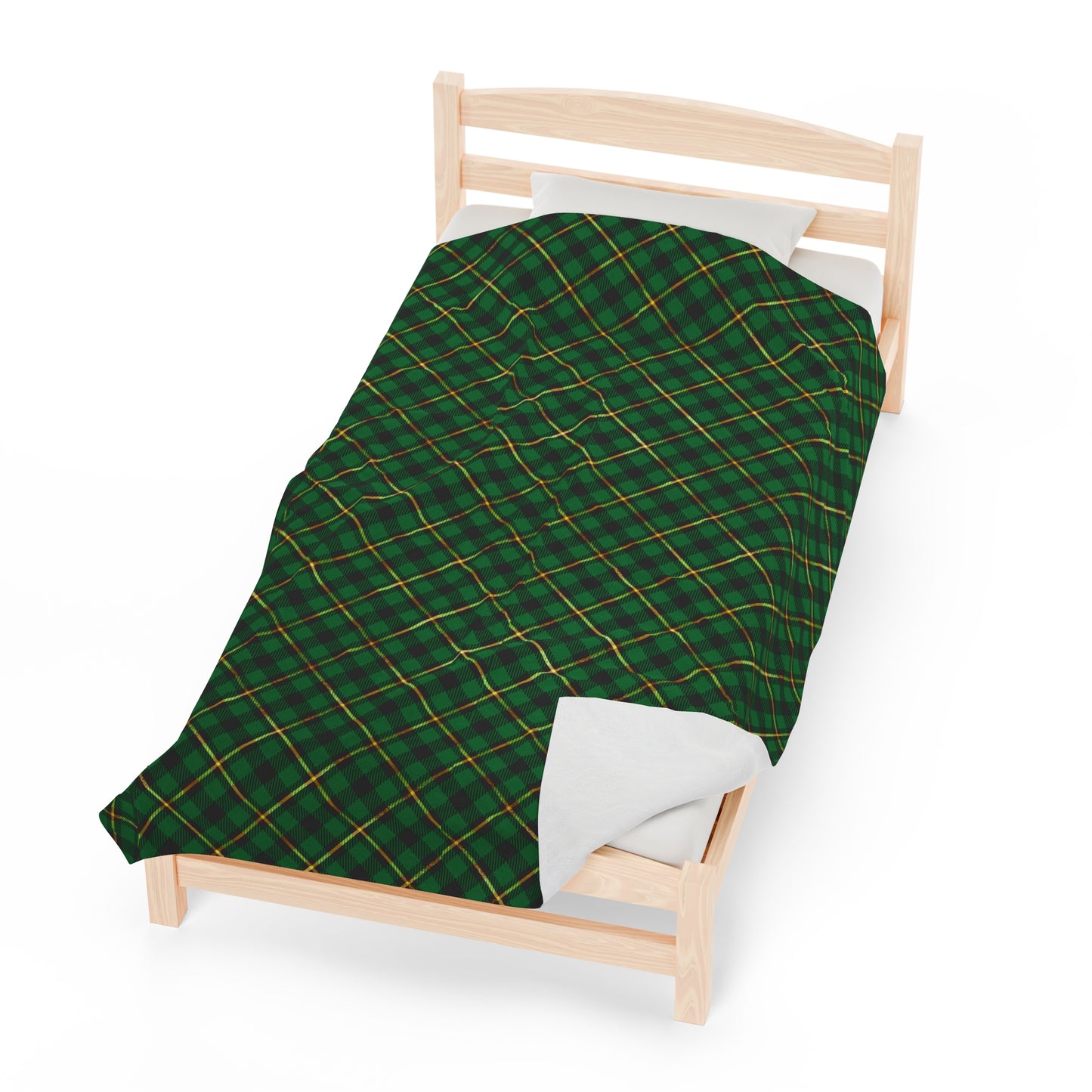 Plush Blanket Green Plaid Velveteen Throw Blanket Couch