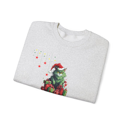 Funny Christmas Cat Sweatshirt - Christmas Crewneck- Holiday Sweatshirt