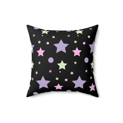 Pastel Goth Star Throw Pillow Throw Pillow Cover,  Goth Decor Polyester Square Pillow