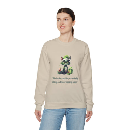 Christmas Cat Sweatshirt-Christmas Crewneck-Funny Cute Cat Sweater