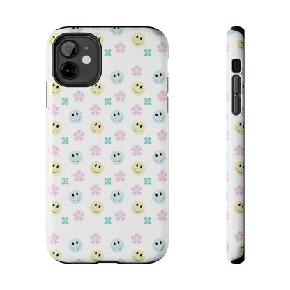 Smiley Face Retro Tough Phone Case, Cute Cool Trendy Biodegradable Phone Case