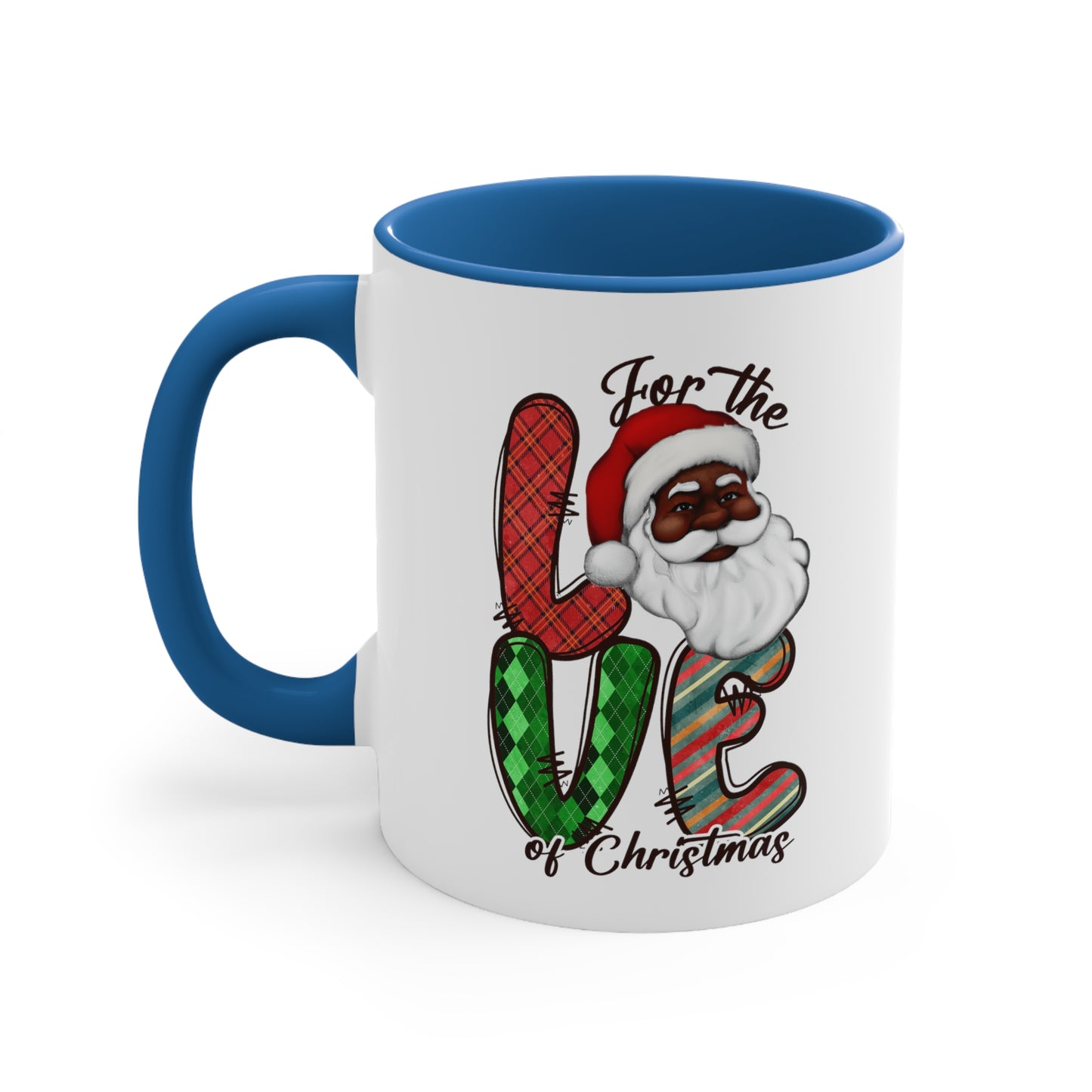 Black Santa Coffee Mug, African American Christmas Accent Coffee Mug, 11oz,