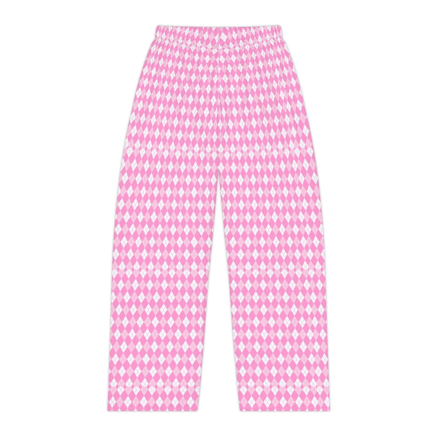 Pink Argyle Women's Pajama Pants, Cute PJ Pants