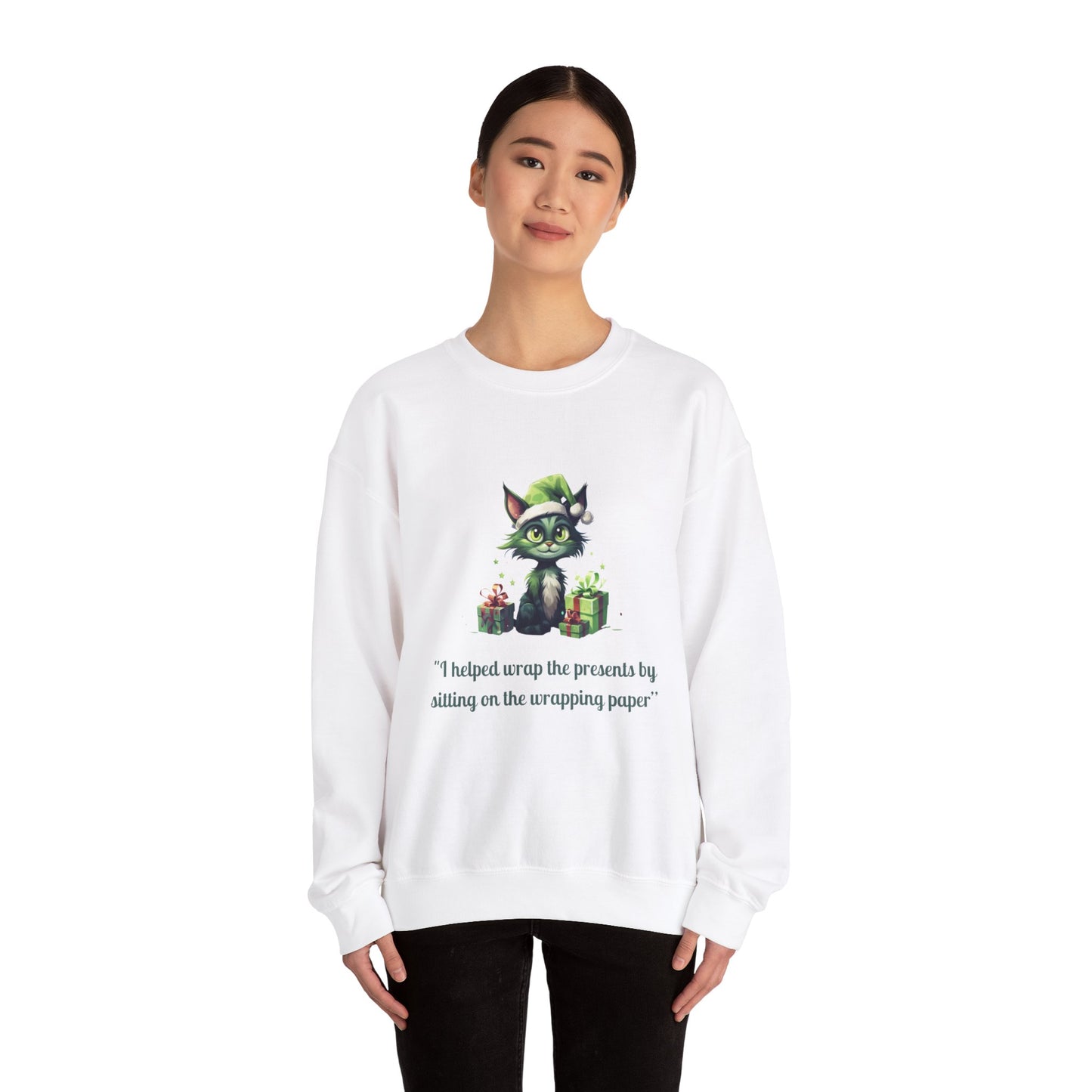 Christmas Cat Sweatshirt-Christmas Crewneck-Funny Cute Cat Sweater