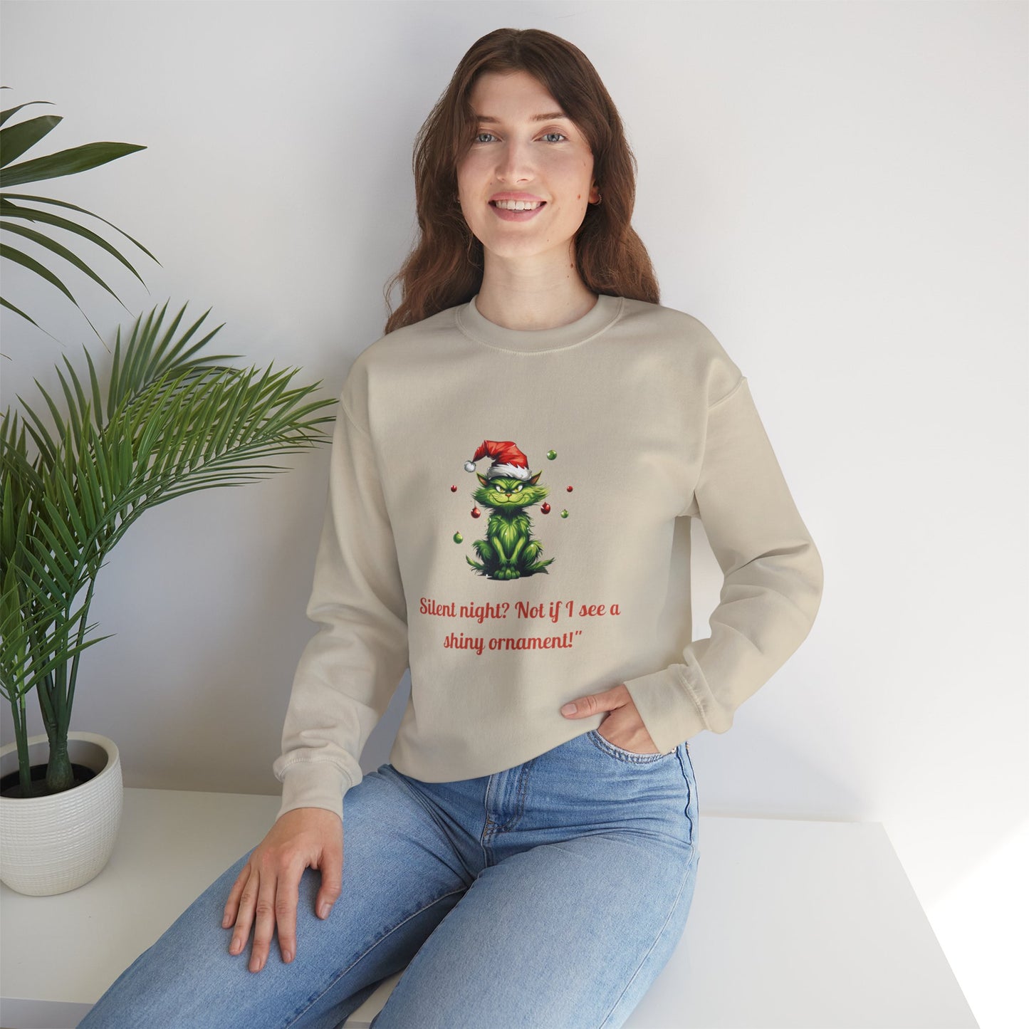 Christmas Cat Sweatshirt-Christmas Crewneck-Funny Cute Cat Sweater