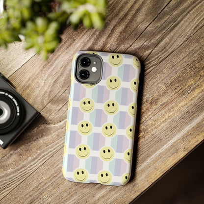 Smiley Face Retro Tough Phone Case, Cute Cool Trendy Biodegradable Phone Case