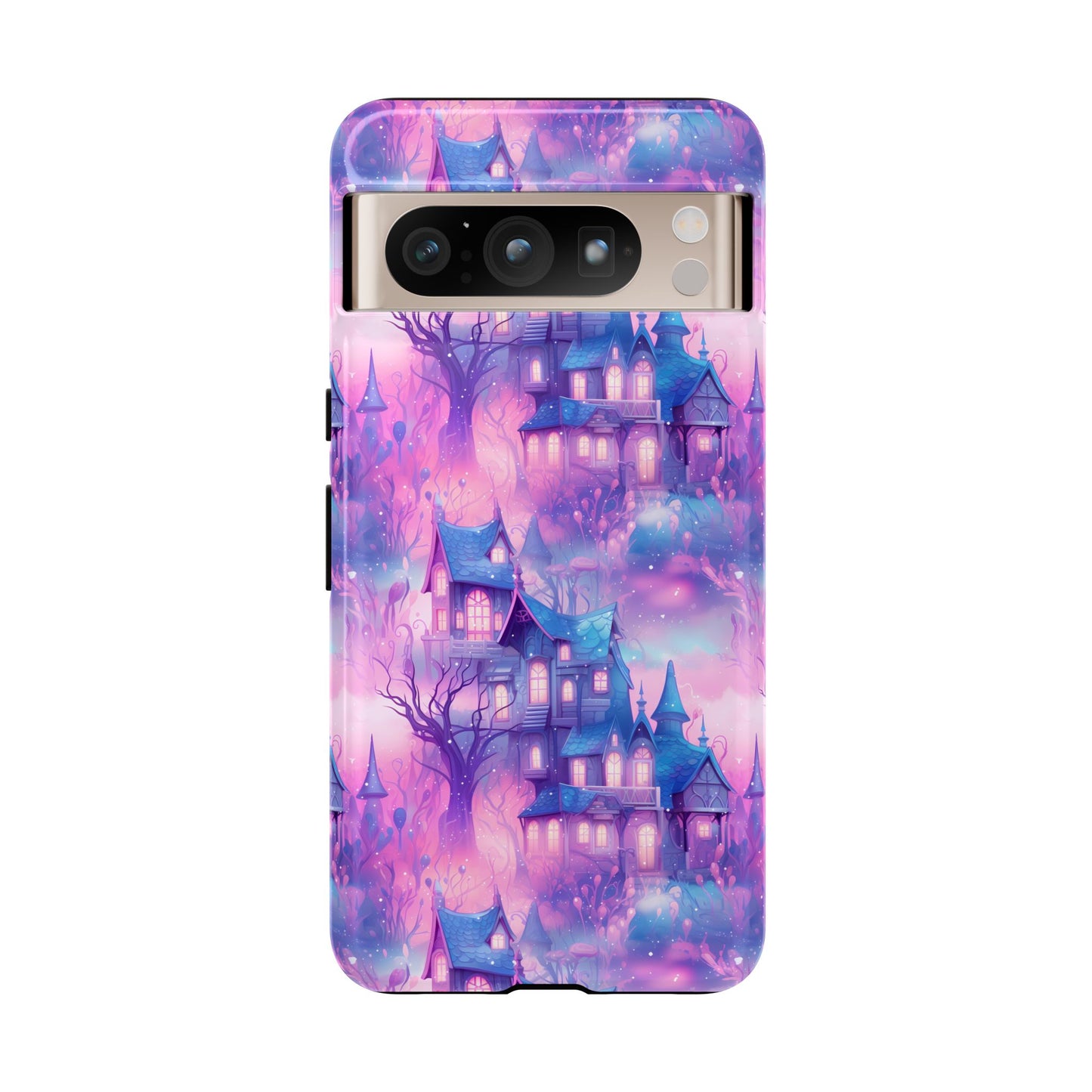 Pastel Goth Enchanted Castle Phone Case, Cute Purple Castle Cell Phone Case, Whimsical