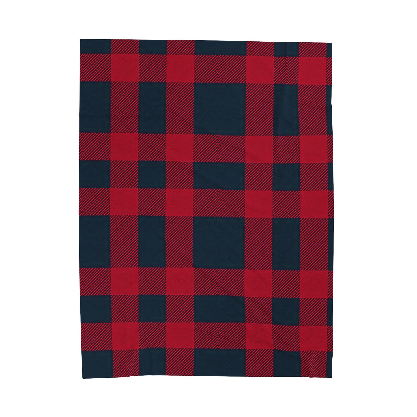 Plush Blanket Throw - Red Buffalo Plaid Design-