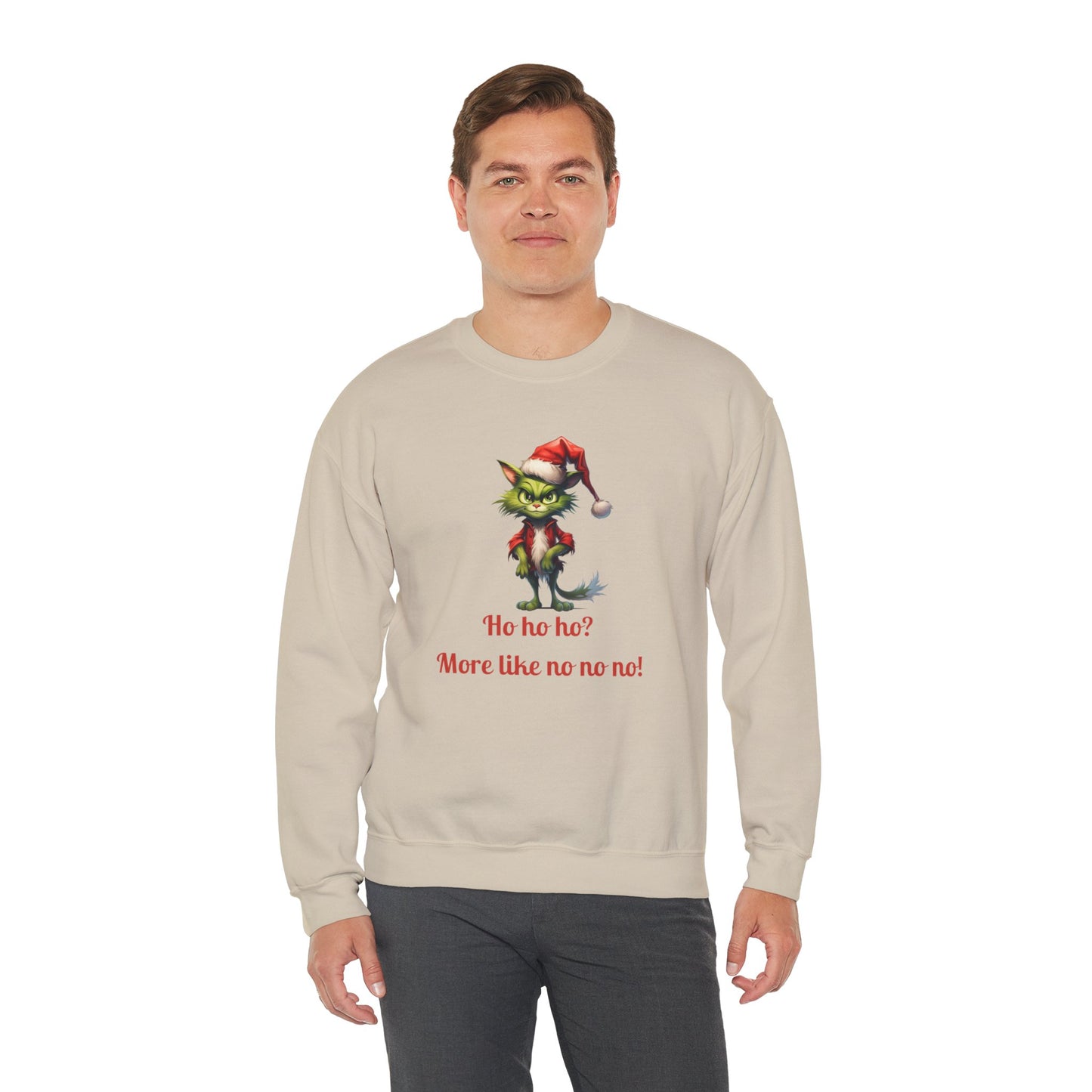 Funny Christmas Cat Crewneck Sweatshirt Cat Sweater Holiday Sweatshirt