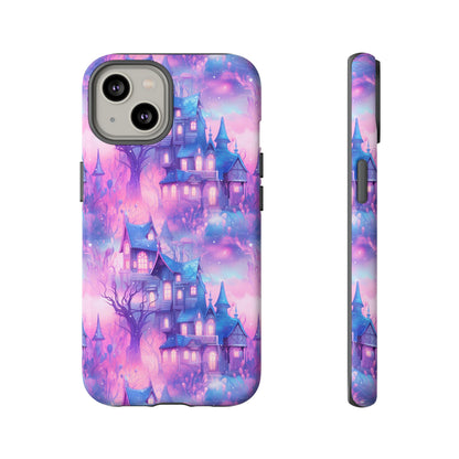 Pastel Goth Enchanted Castle Phone Case, Cute Purple Castle Cell Phone Case, Whimsical