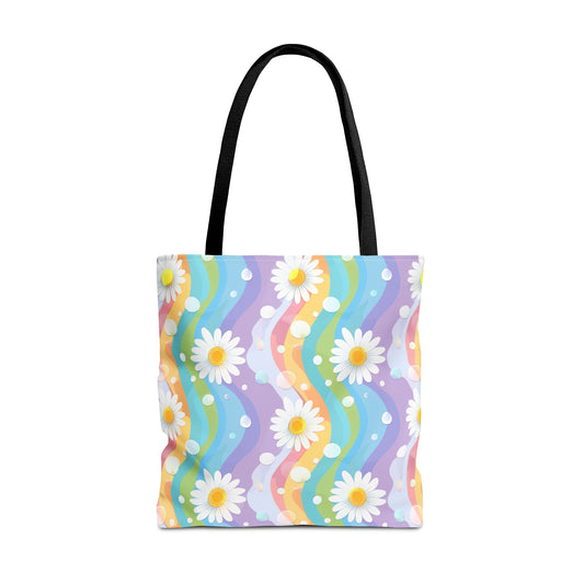 Daisy Tote Bag Floral Tote Bag, Weekender Overnight Bag, Summer Beach Bag, Cute Tote Bag