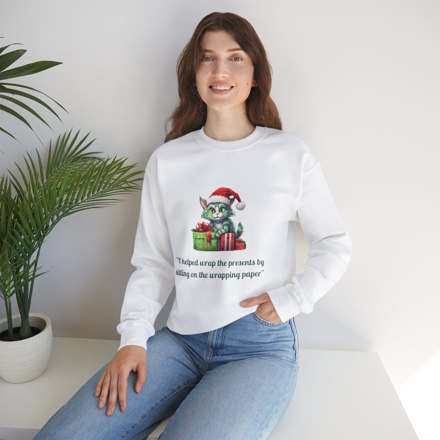 Funny Christmas Cat Sweatshirt - Christmas Crewneck- Holiday Sweatshirt