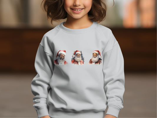 Melanin Christmas Hoodie Black santa sweatshirt hoodie for kids