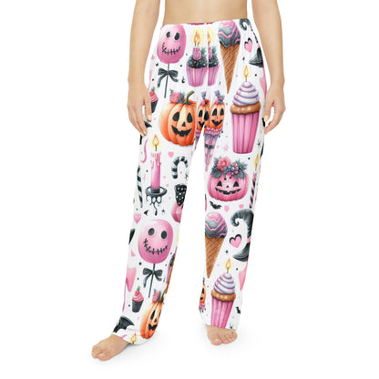 Pink Halloween Characters Pajama Pants - Women's Sleepwear Loungewear