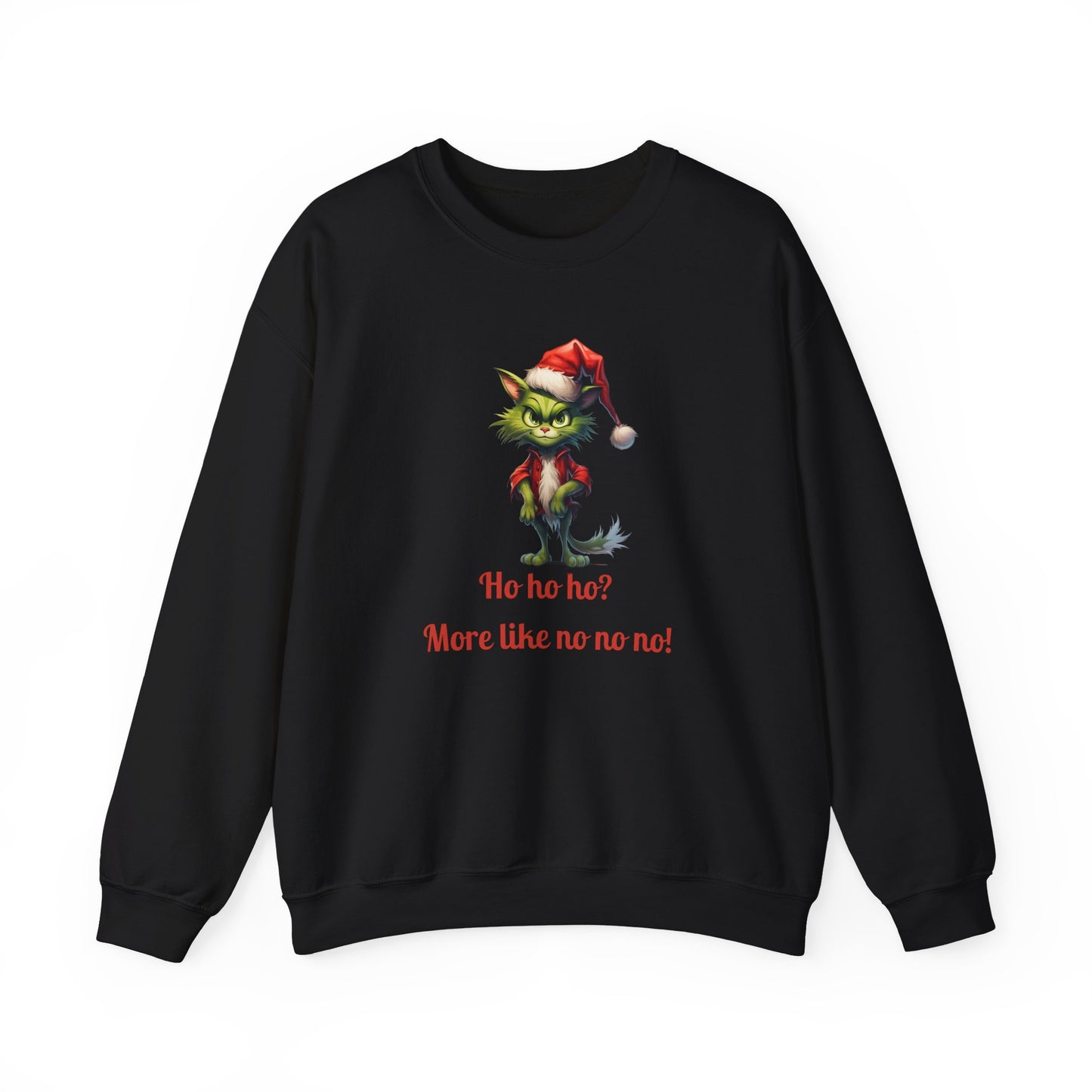 Funny Christmas Cat Crewneck Sweatshirt Cat Sweater Holiday Sweatshirt