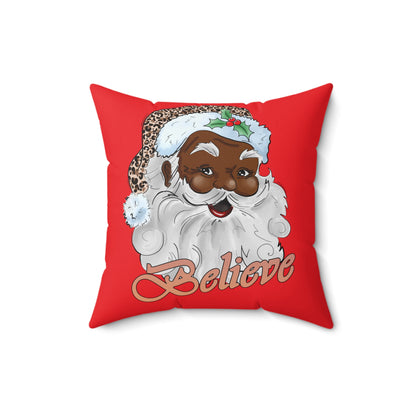 Black Santa Pillow, Santa Throw Pillow Cover, Cute African American Christmas Pillow