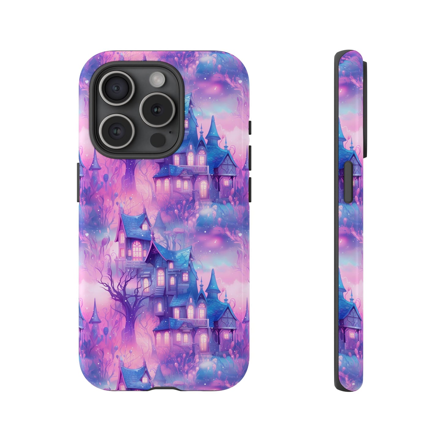 Pastel Goth Enchanted Castle Phone Case, Cute Purple Castle Cell Phone Case, Whimsical