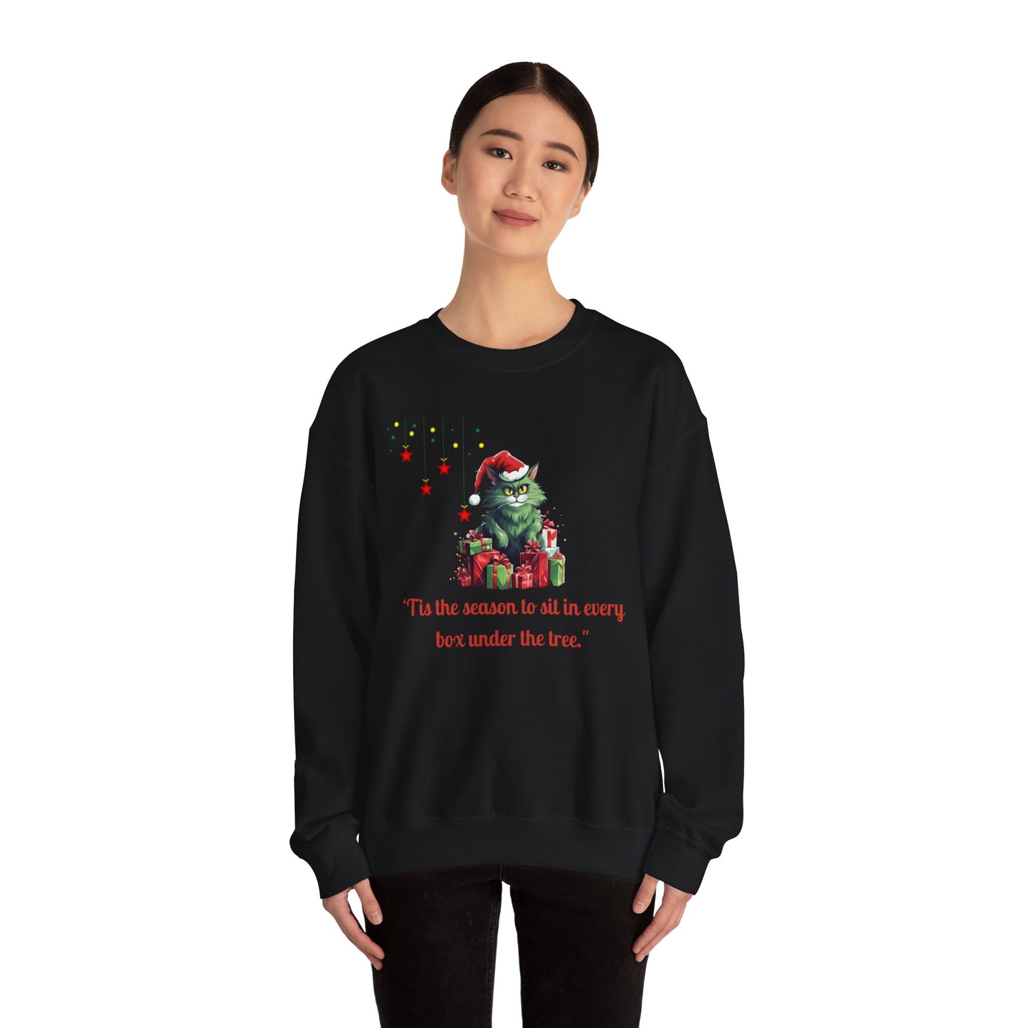 Funny Christmas Cat Sweatshirt - Christmas Crewneck- Holiday Sweatshirt