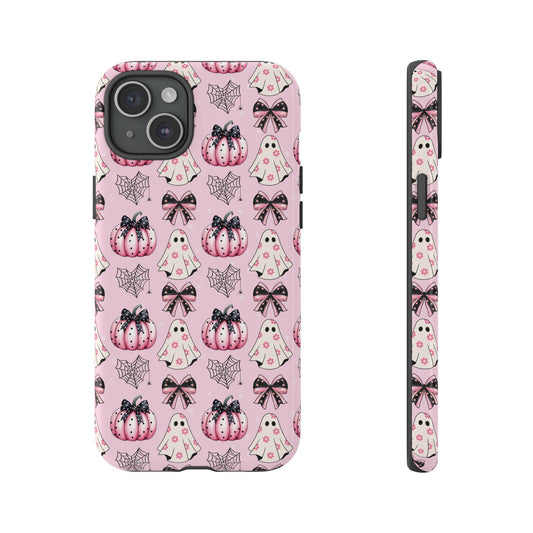 Halloween Coquette Phone Case Ghost Bows and Pumpkins Cute Phone Case