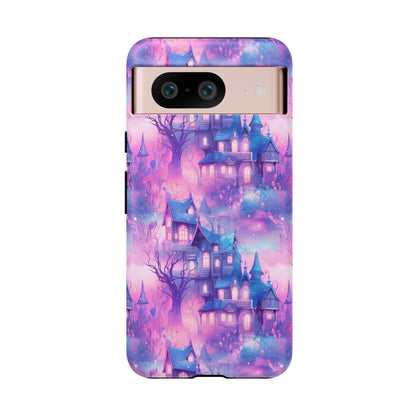 Pastel Goth Enchanted Castle Phone Case, Cute Purple Castle Cell Phone Case, Whimsical